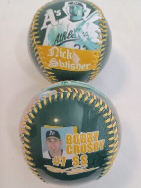 Oakland A's Baseballs by Rawlings Featuring Bobby Crosby and Nick Swisher